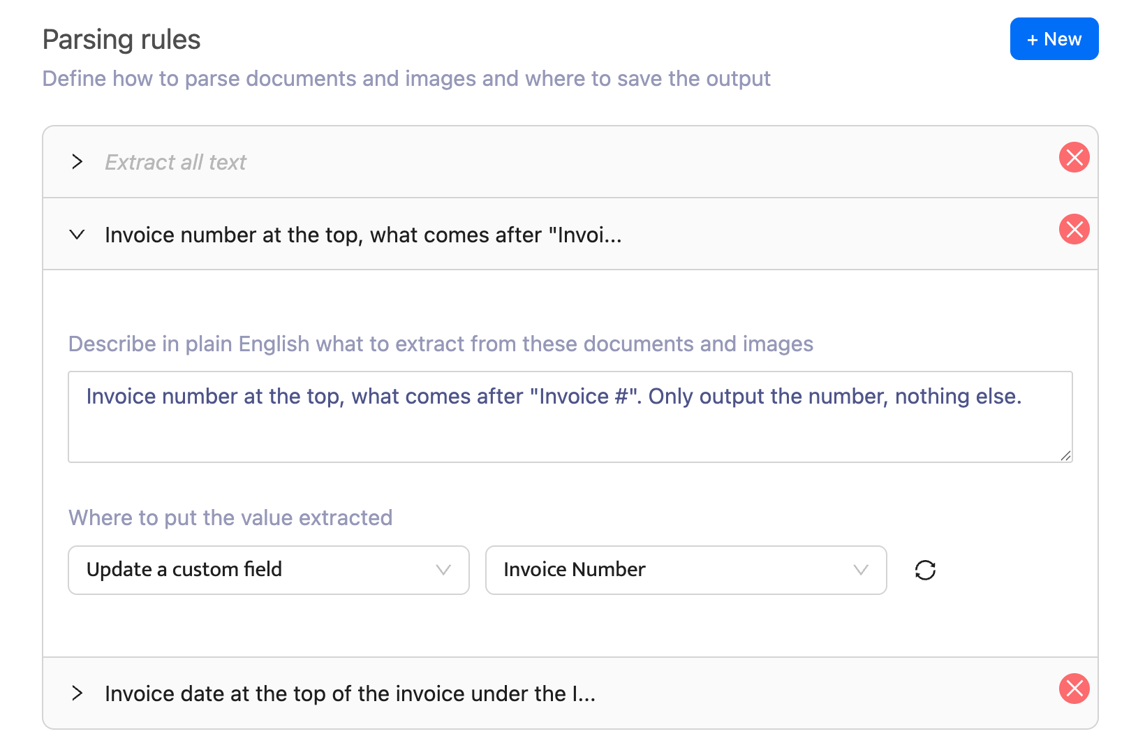 Screenshot of Document Parser OCR