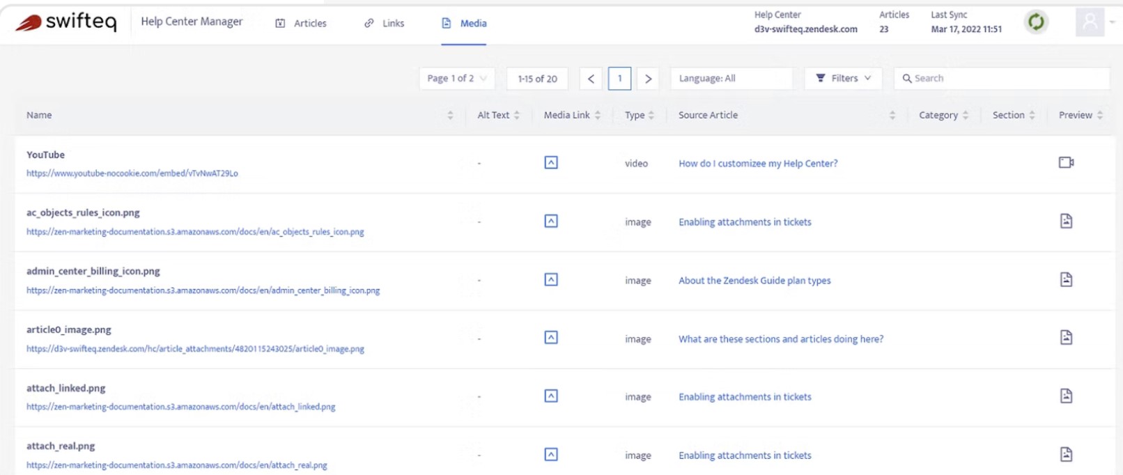 Screenshot of Help Center Manager - File Manager
